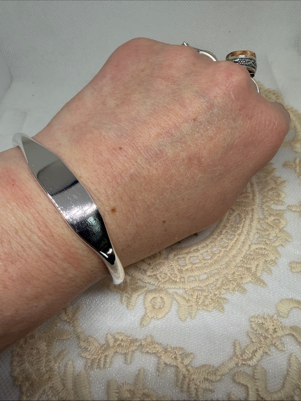 925 Sterling Silver Wide Open Cuff Bangle Bracelet Minimalist Maximalist Style